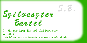 szilveszter bartel business card